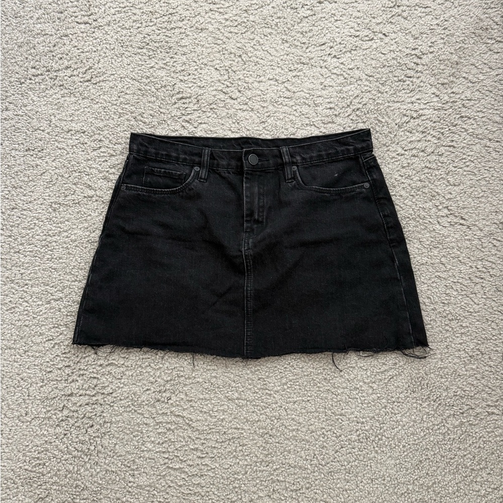 Classic Black Denim Skirt